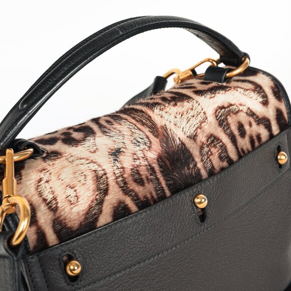 Yves Saint Laurent Small Muse Two Grey Leopard-Calf Hair 2-Way Top-Handle Bag - Picture 9 of 13